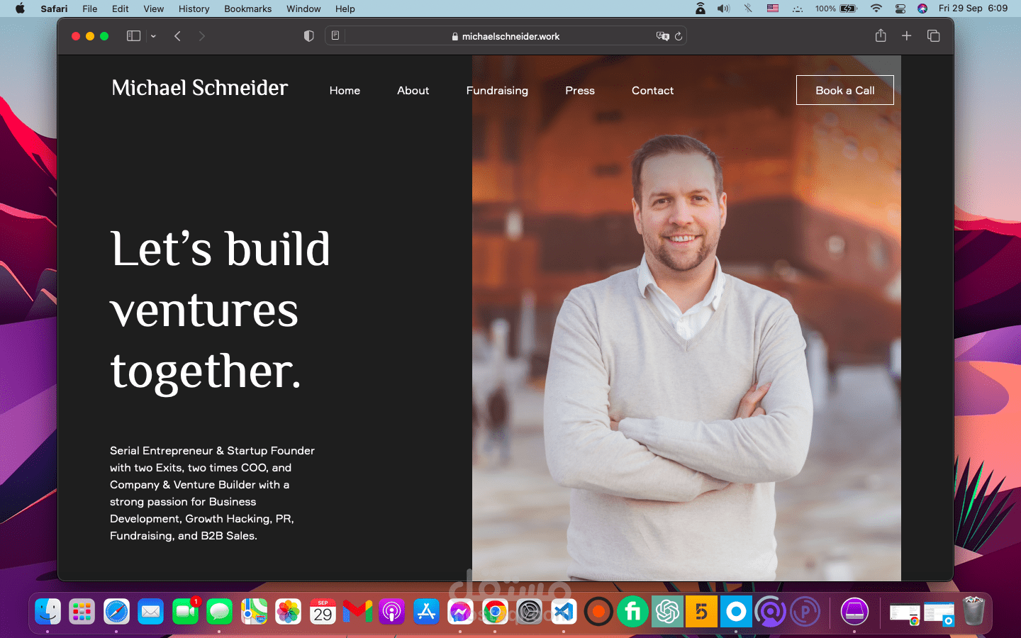 تصميم porfolio لرجل الاعمال الكرواتي Michael Schneider