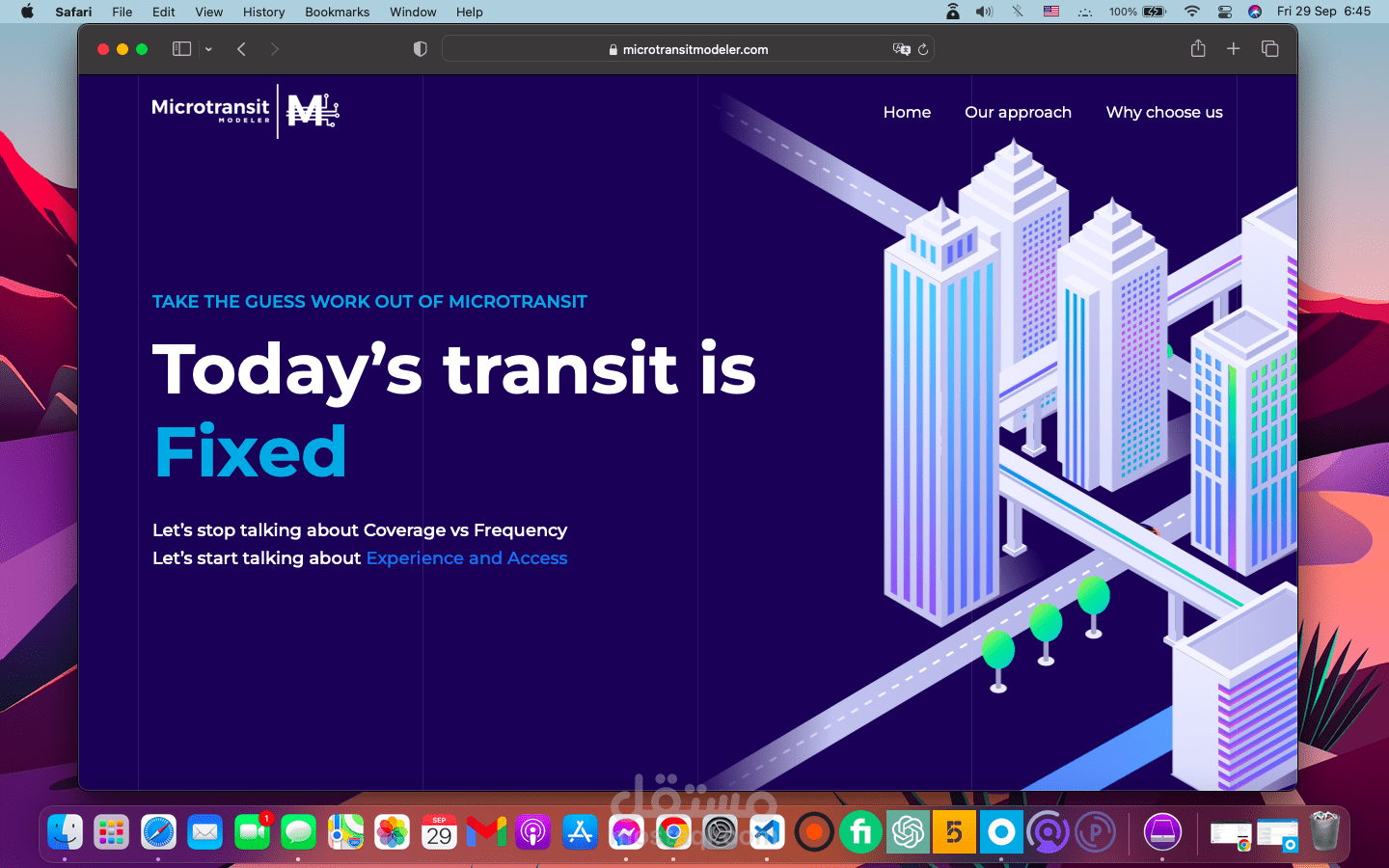 تصميم موقع امريكي لشركة مختصة في التخطيط لشبكات الطرقات MICROTRANSIT