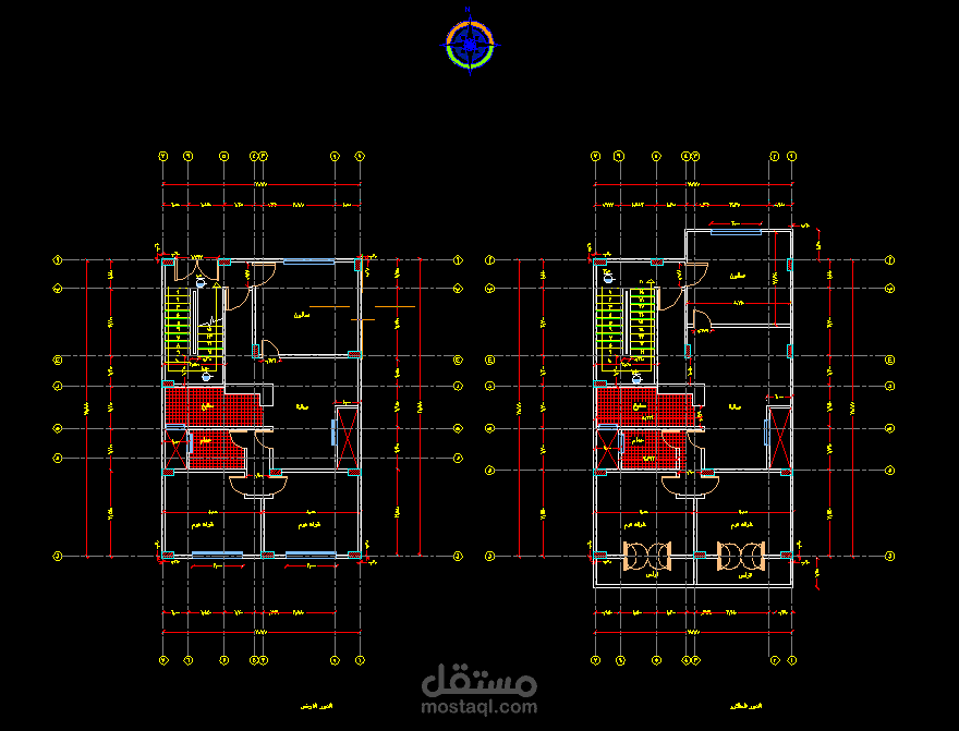 تقسيم معماري لعمارة سكنية