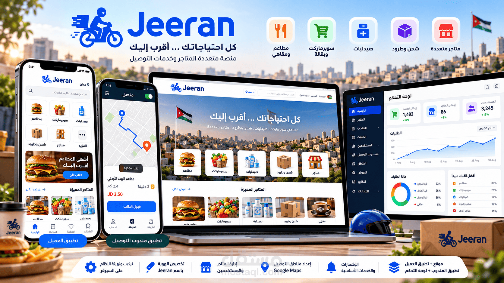 Jeeran – منصة متعددة المتاجر والتوصيل
