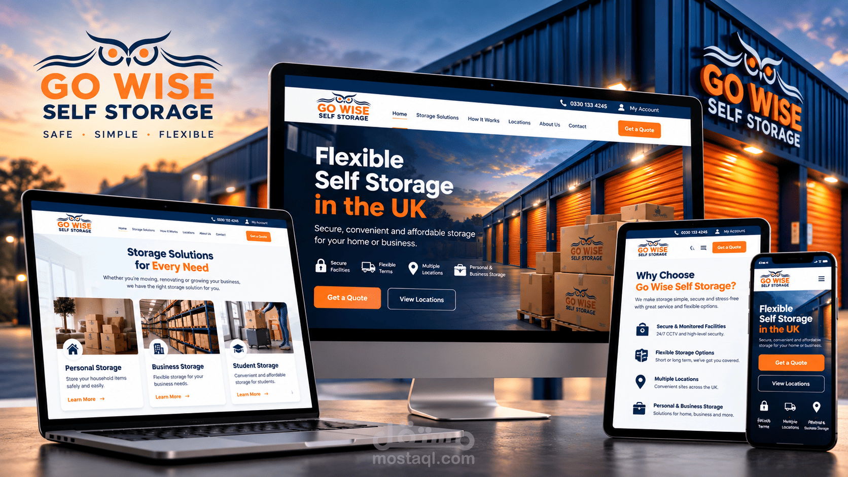تصميم وتطوير موقع Go Wise Storage لخدمات التخزين