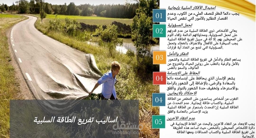 عمل عرض تقديمي عن الطاقة الايجابية و السلبية
