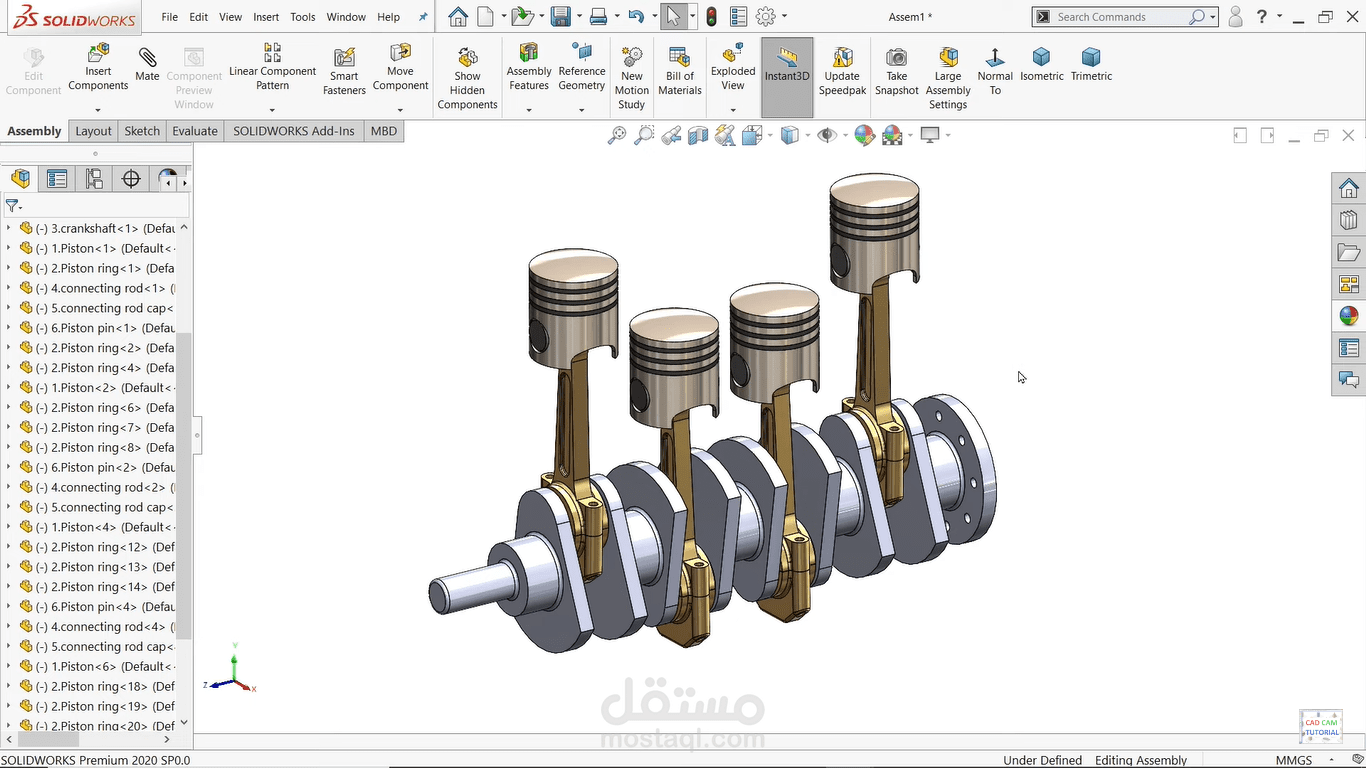 Four Cylinder engine designed by SolidWorks