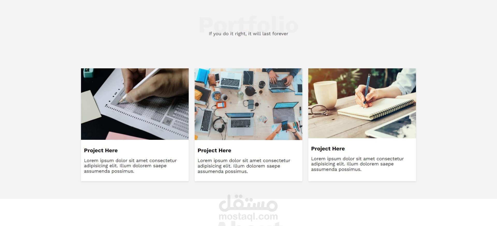 Responsive modern design that developed with React.js