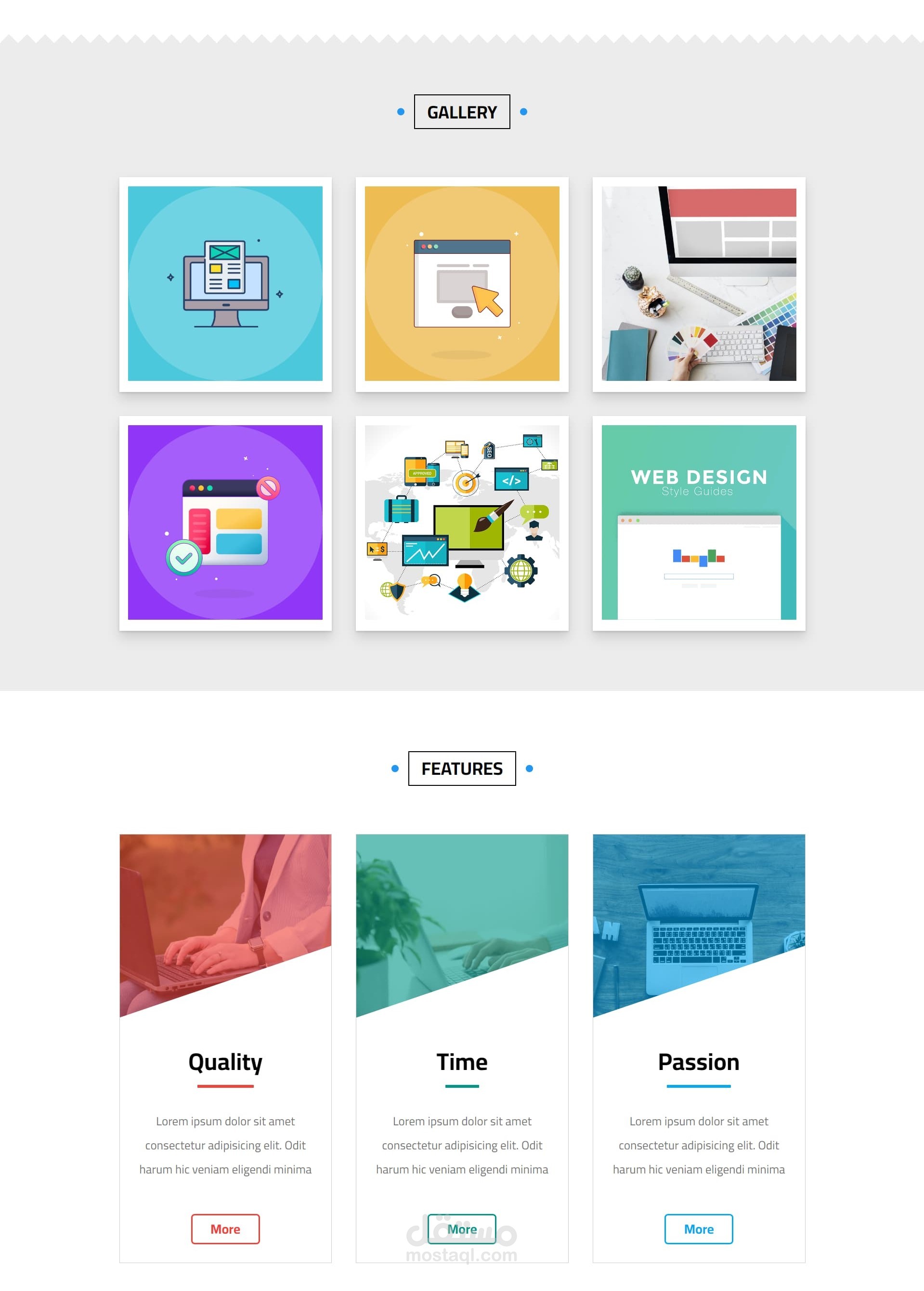 Modern landing page with Responsive design