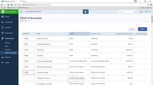 إنشاء الشجره المحاسبيه على كويك بوكس Create Chart of account