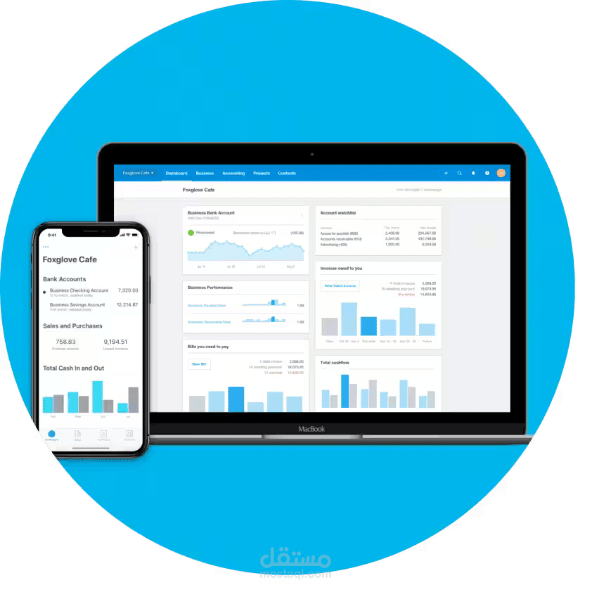 تأسيس حسابات ماليه وتكاليف مطاعم Xero & Foodics
