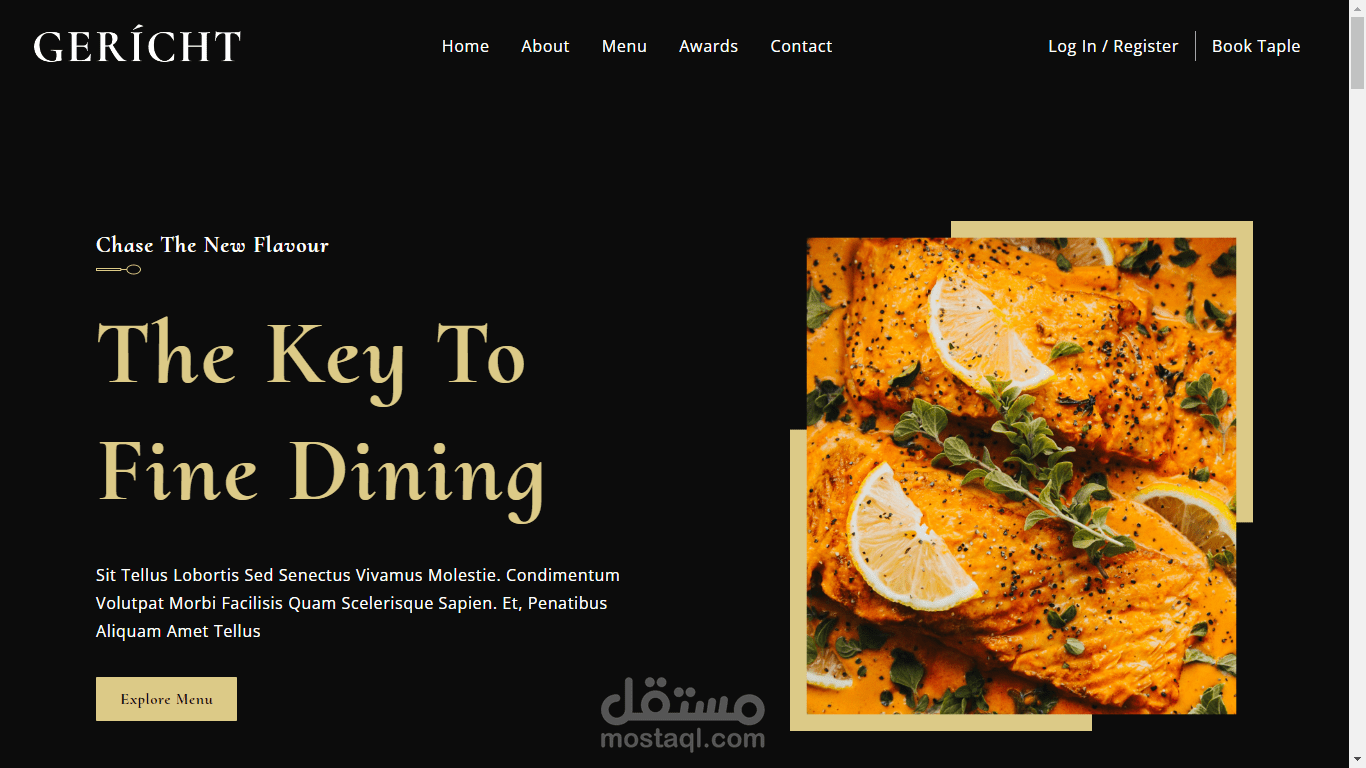 Restaurant landing page
