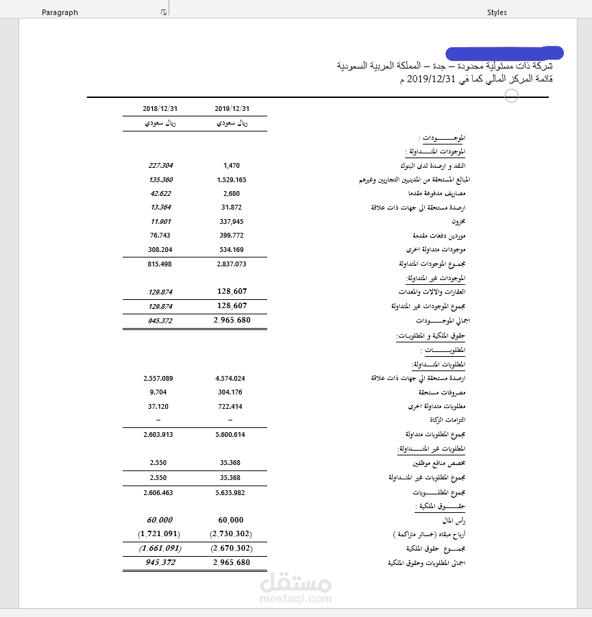 اصدار قائمة المركز المالي وقائمة الدخل بجودة وإحترافية عالية
