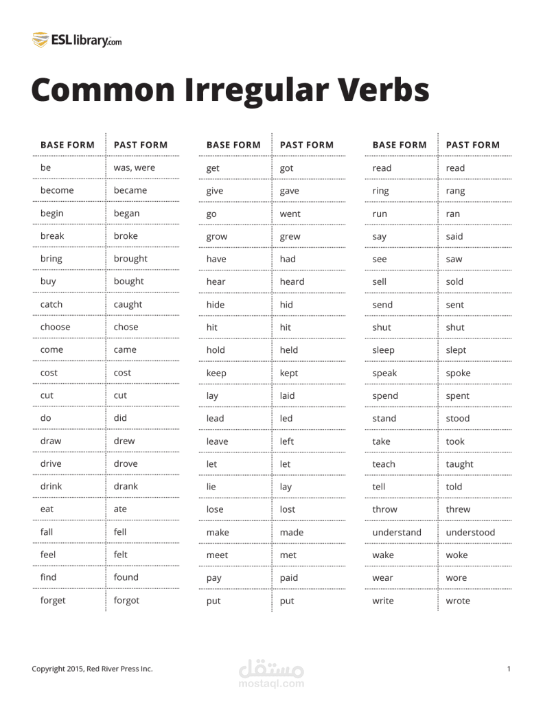 Irregular verbs