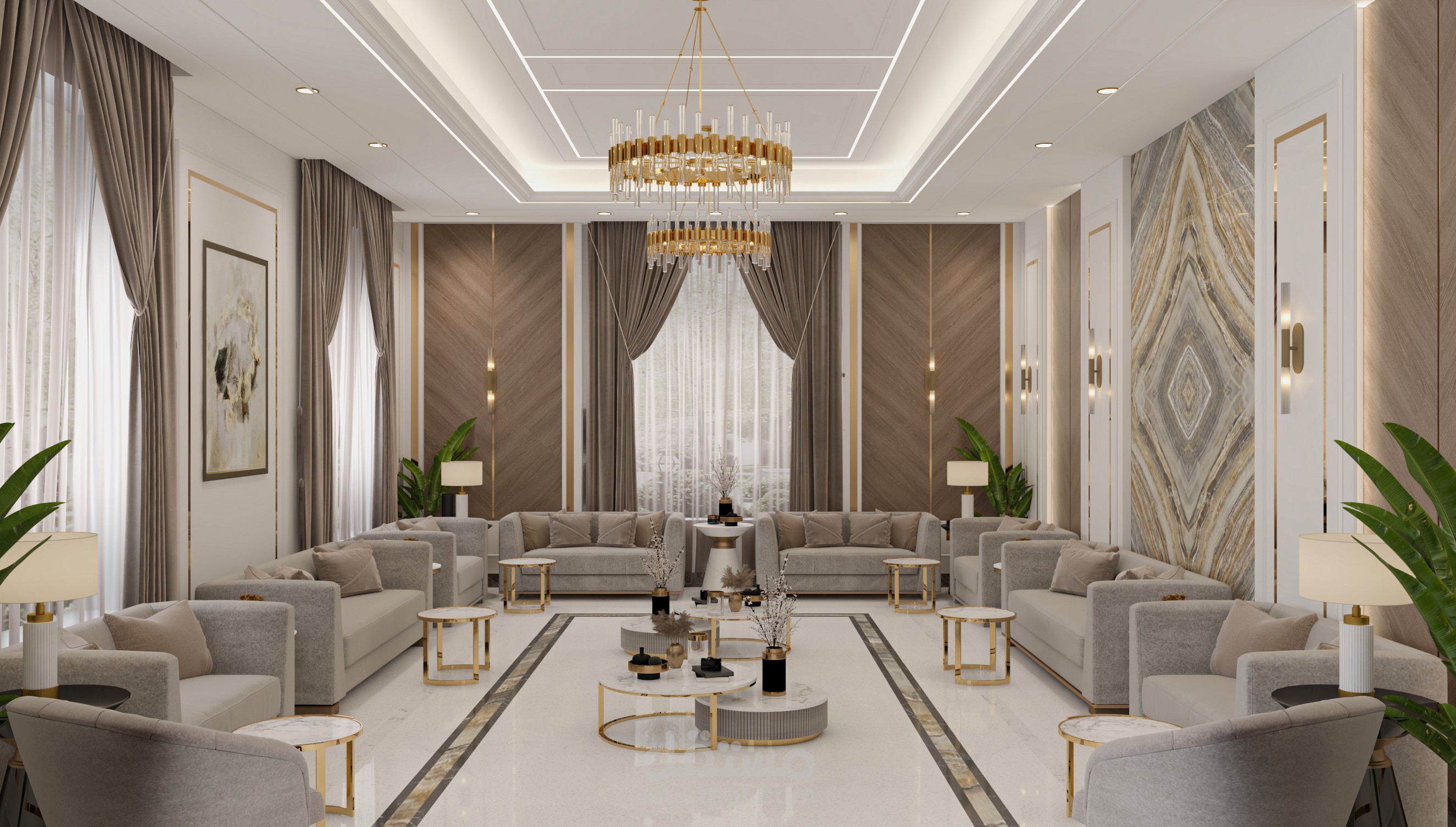 تصميم داخلي وخارجي لفلا بالرياض