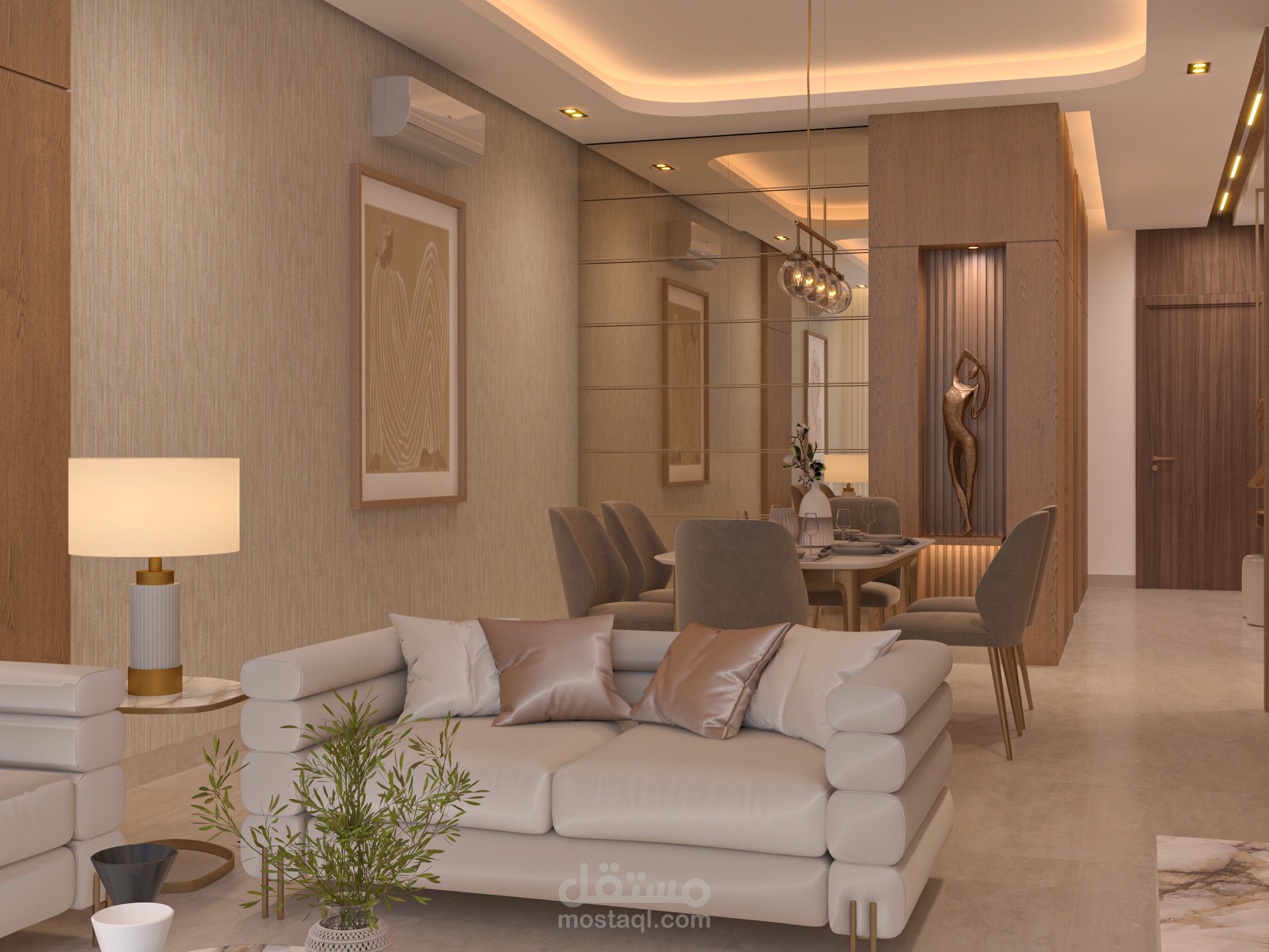 تصميم صالة وغرفة ماستر