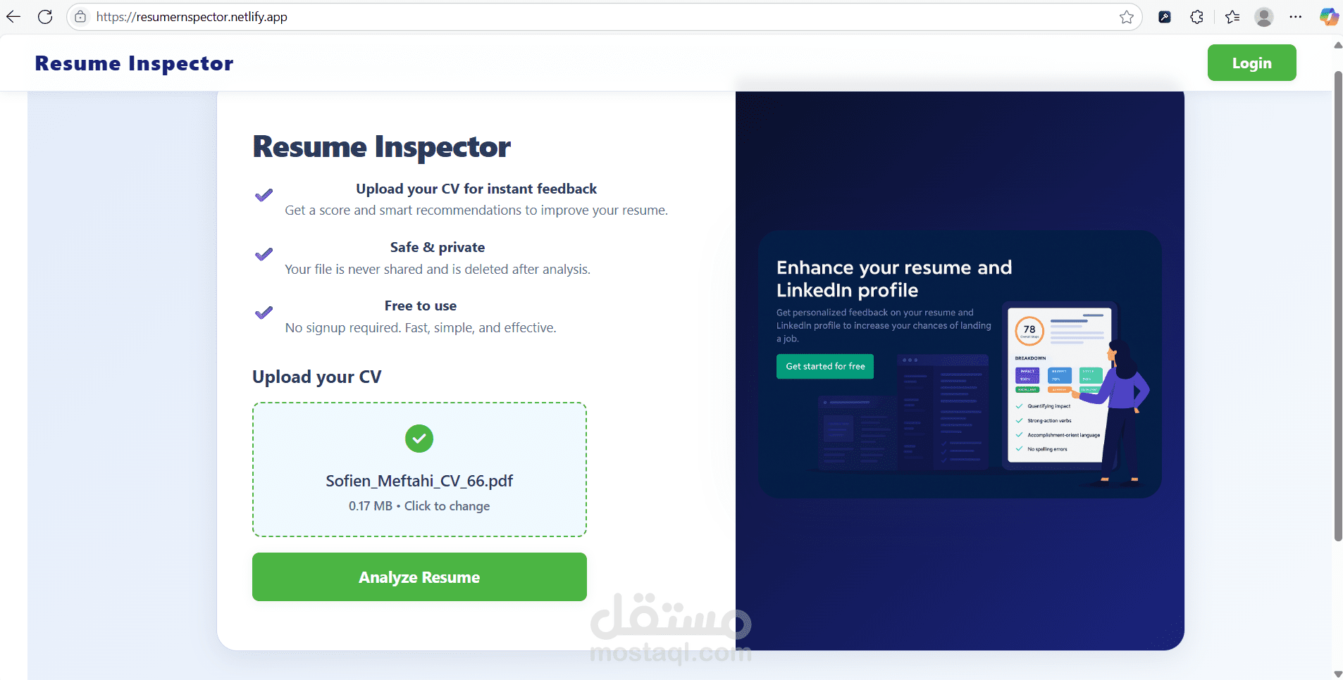 Resume Inspector – CV Analyzer