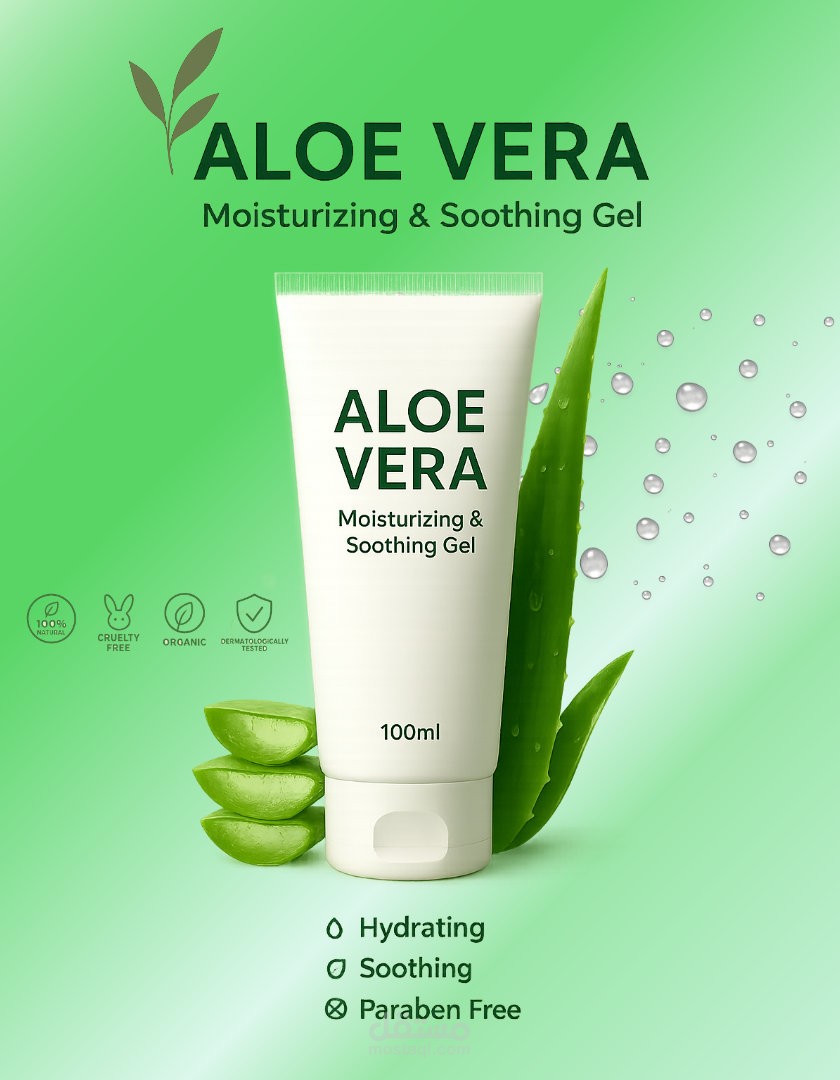 تصميم إعلاني طبي احترافي لمنتج جل الترطيب – جودة عالية