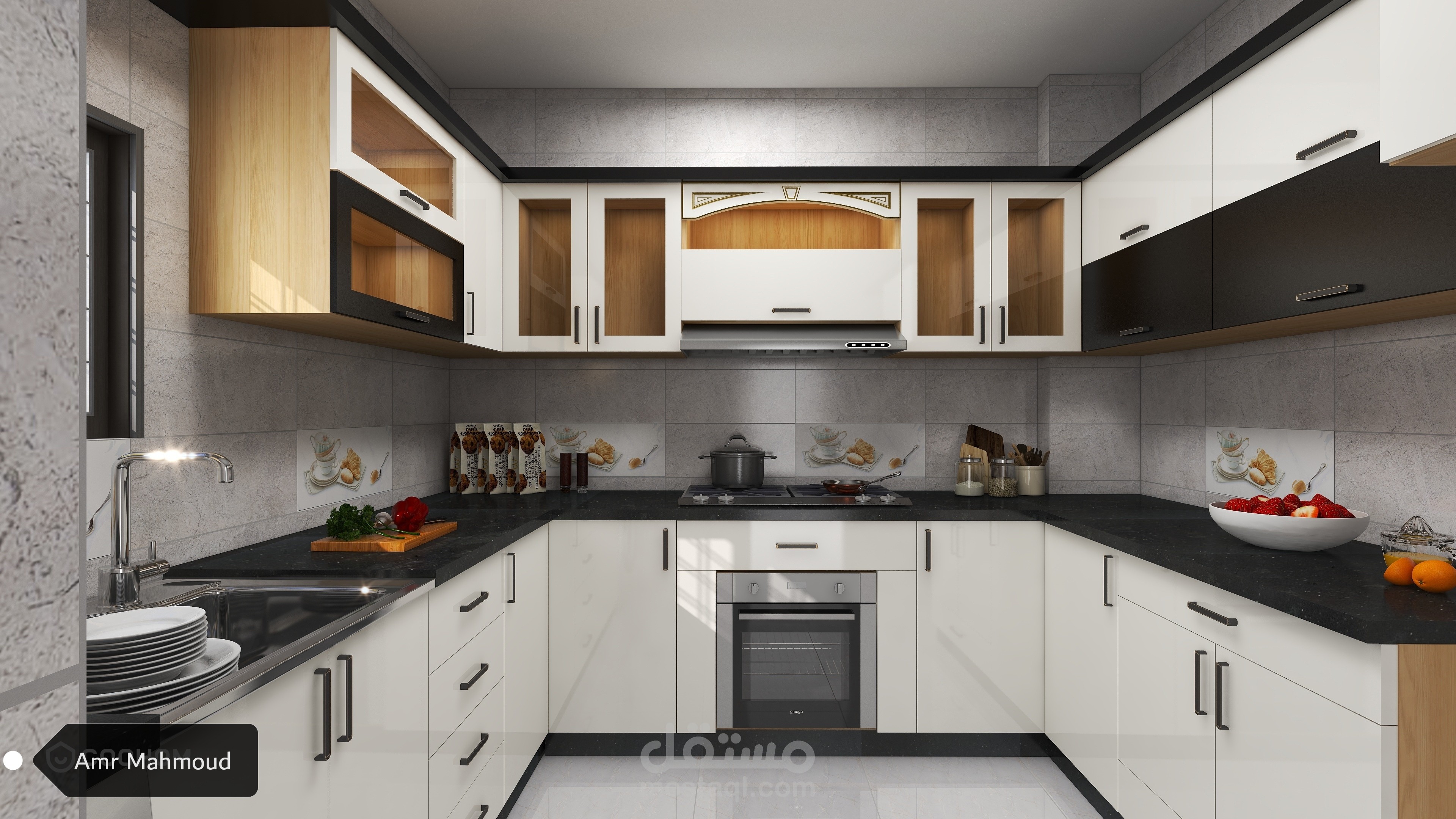 تصميم 3d لمطبخ بولي لاك