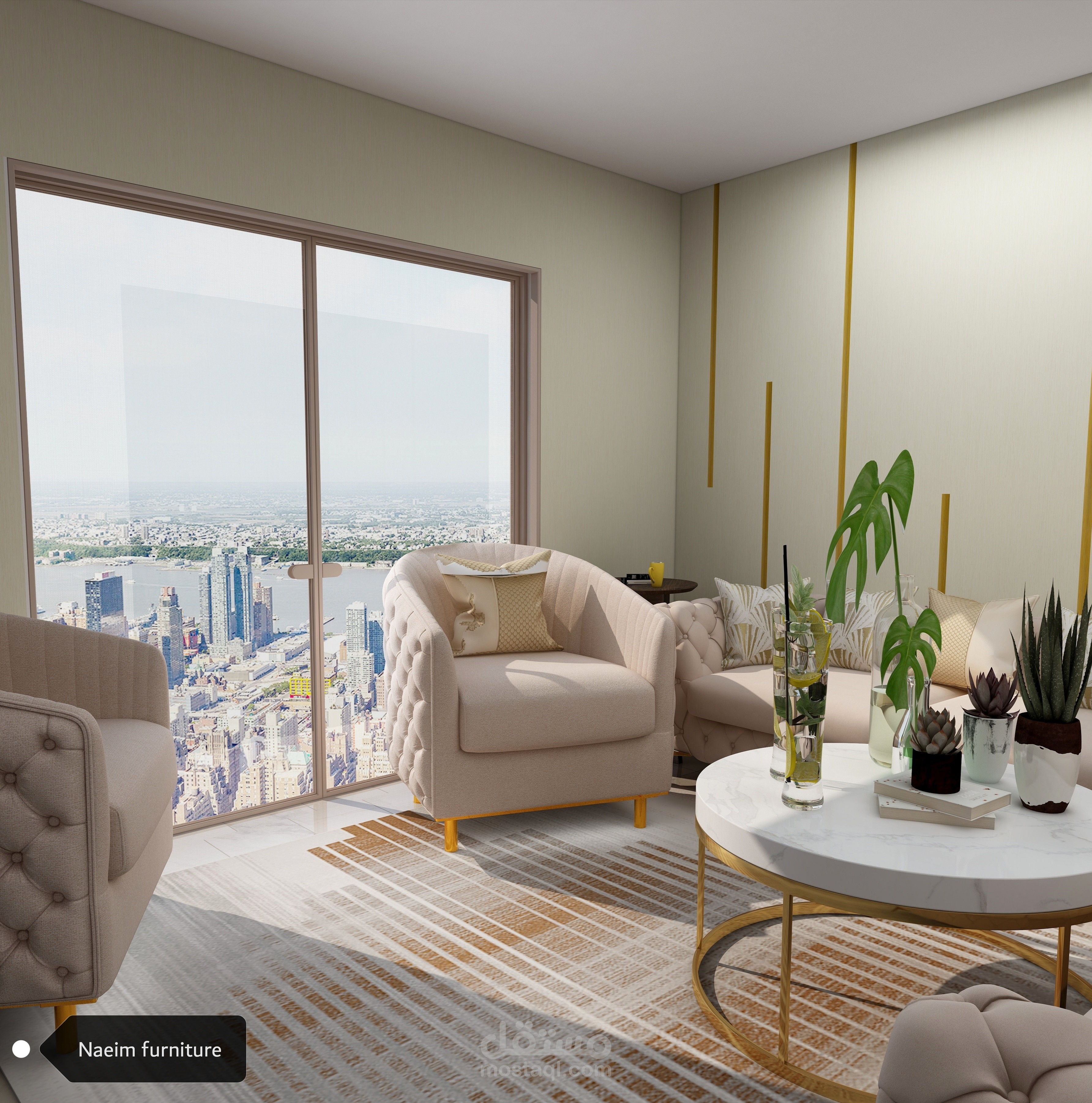 تصميم 3d لرسبشن مودرن