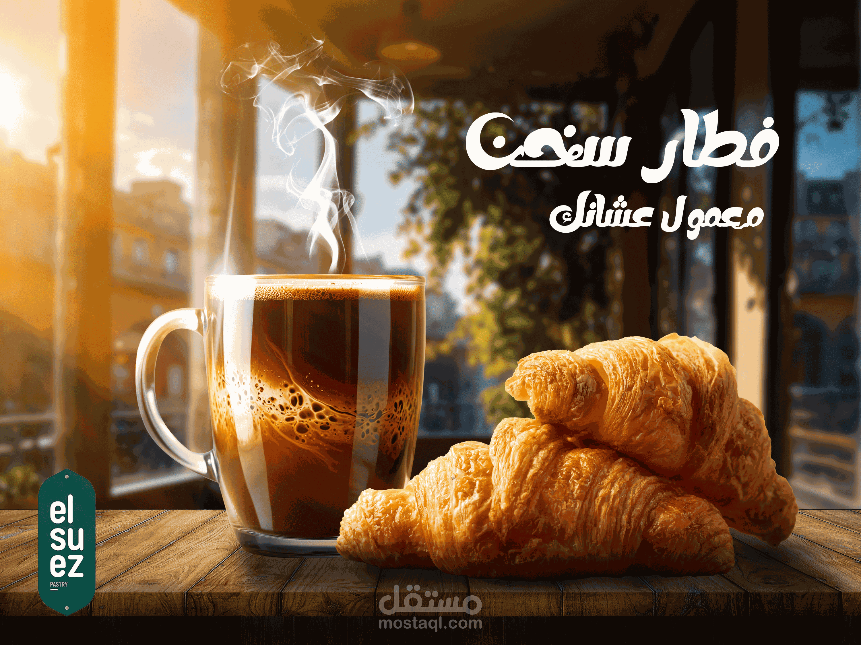 تصميم ل كافيه لتقديم افطار مع القهوة