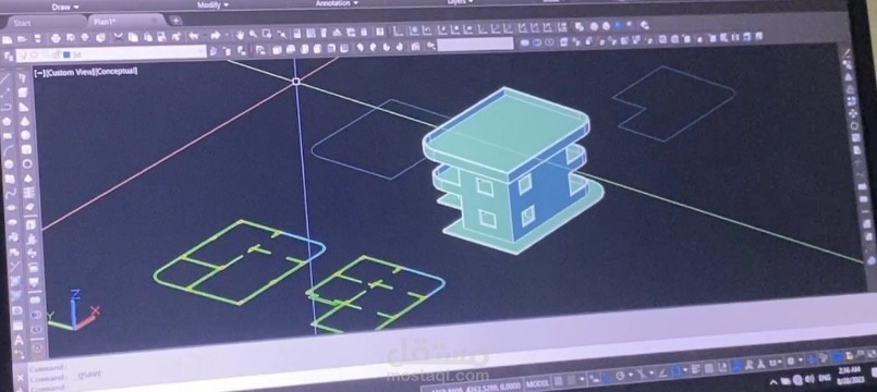 رسم هندسي 2d والعمل على برنامج 3dmax