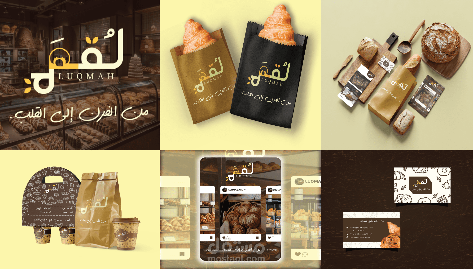 هوية بصرية احترافية لمخبز Luqmah | Bakery Brand Identity