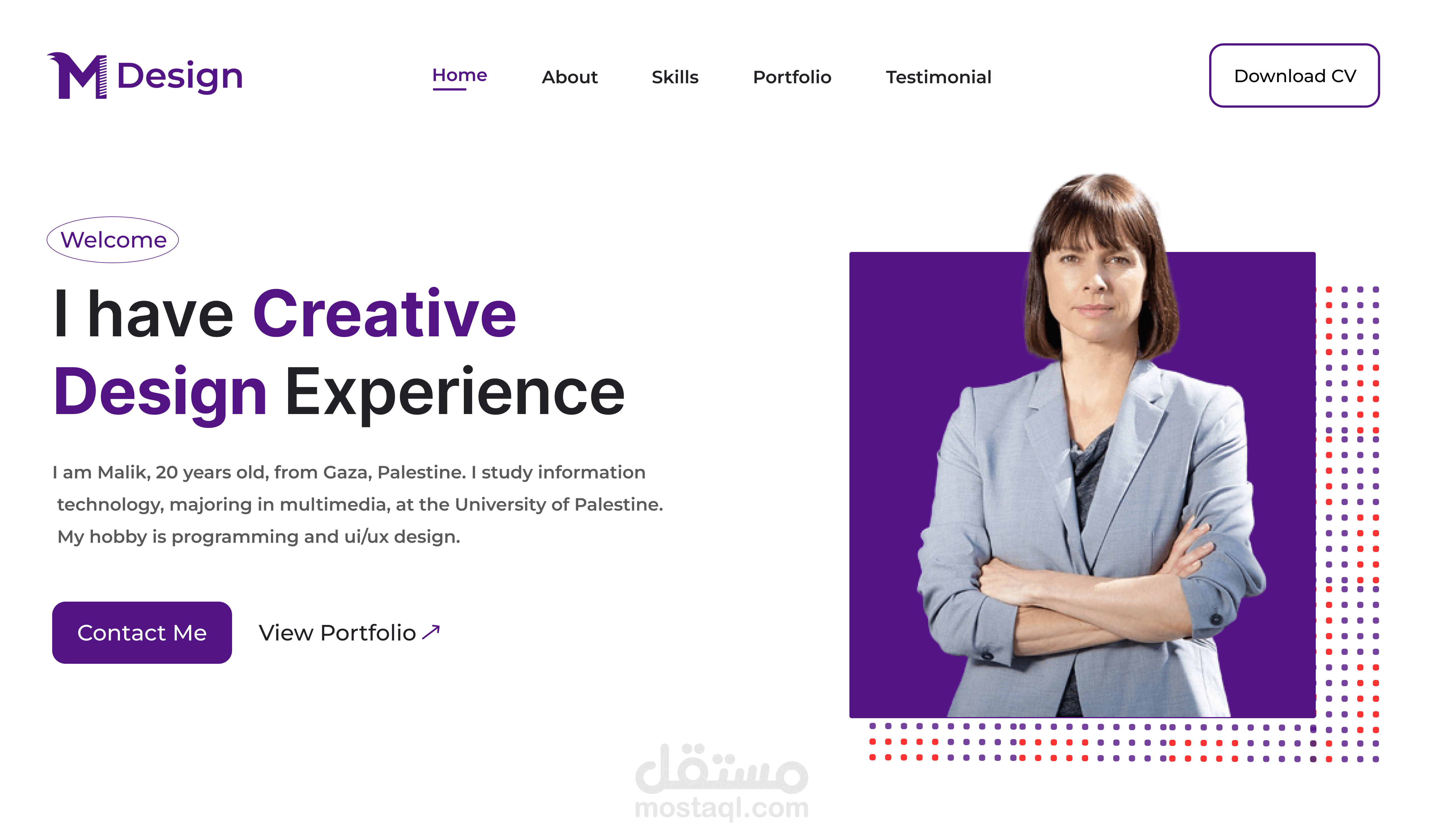 Personal Portfolio Web Design | UI UX Design