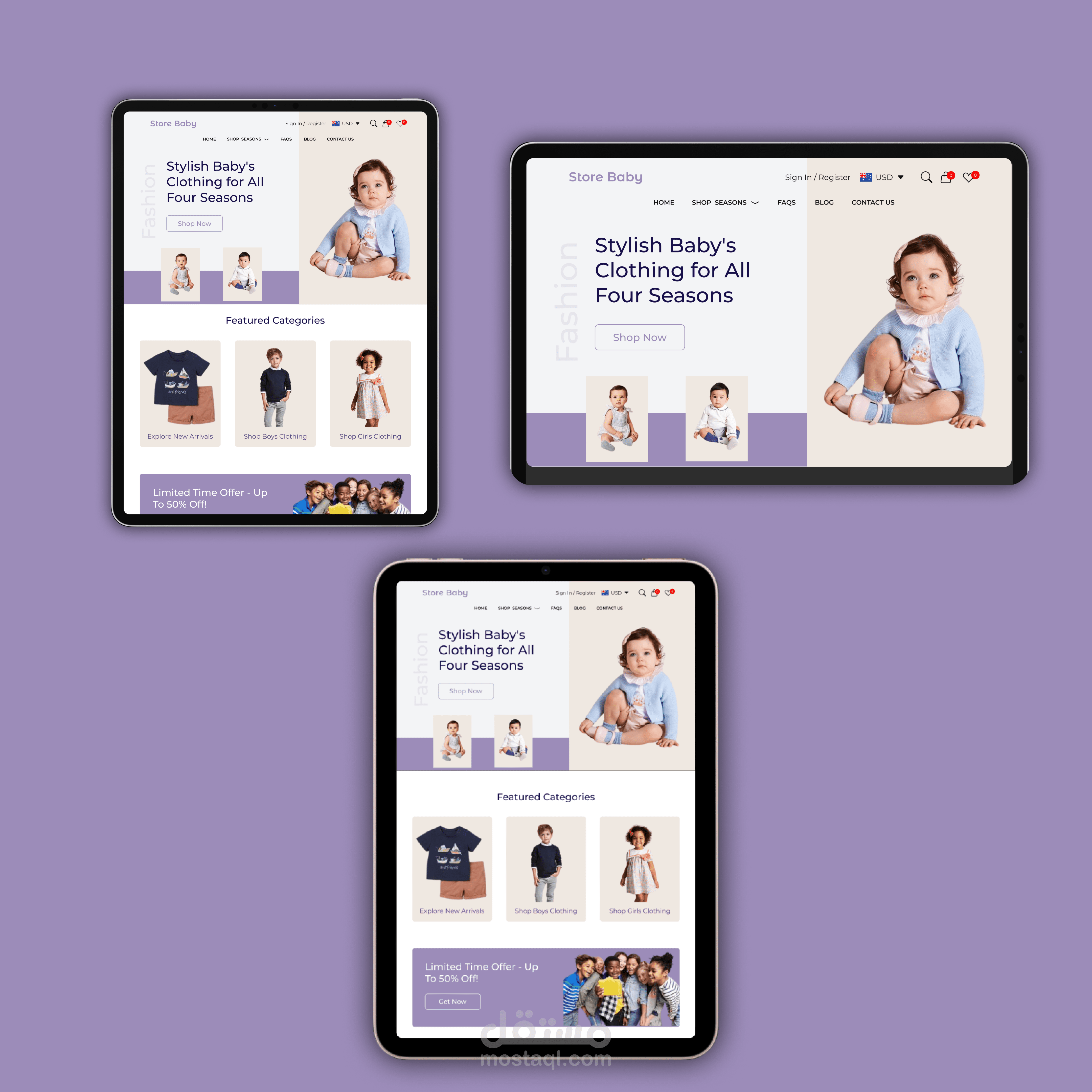 (UIUXDeginer)  Website Store Baby