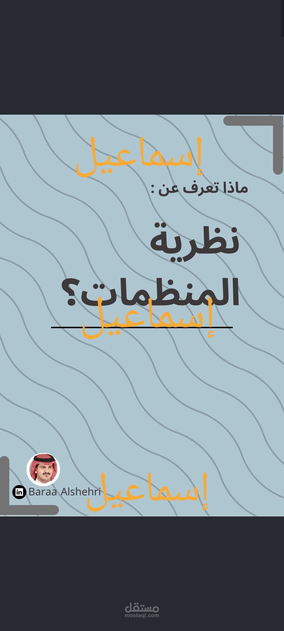 كتابة وتصميم لملف حول نظرية المنظمات