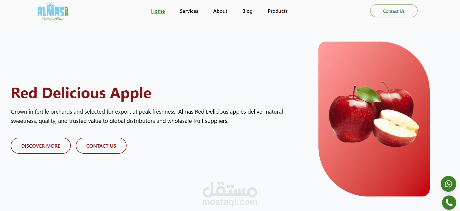 موقع تعريفي لمصنع فواكه بواجهة نظيفة وتجربة مستخدم واضحة ومباشرة - الإمارات