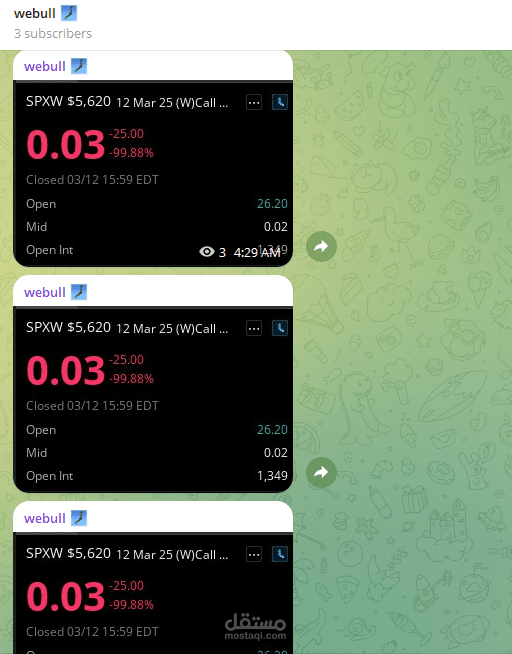 بوت اشعارات ويبل Webull bot