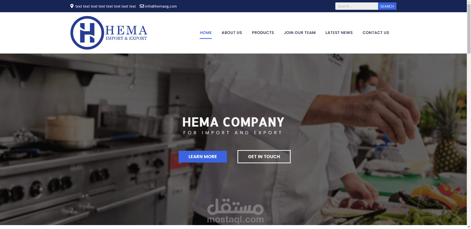 تصميم موقع شركة هيما مصر لاستيراد المواد الغذائية