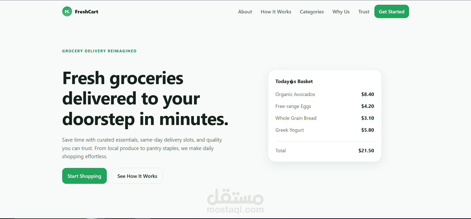 Grocery Delivery Landing Page