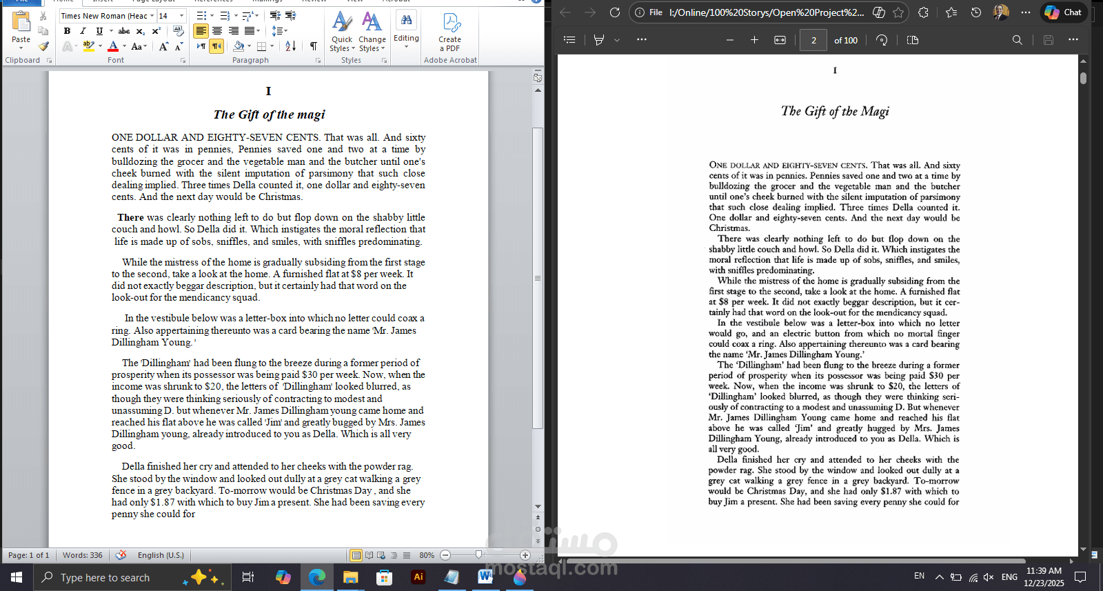 كتابة و تجميع عدد 100 ملف PDF فى ملف Word واحد خلال 4 ايام