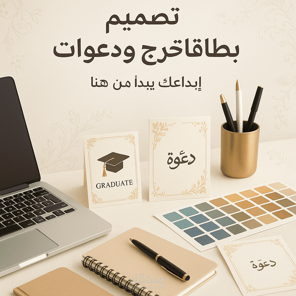 تصميم بطاقات تخرج ودعوات بمظهر أنيق ومخصص