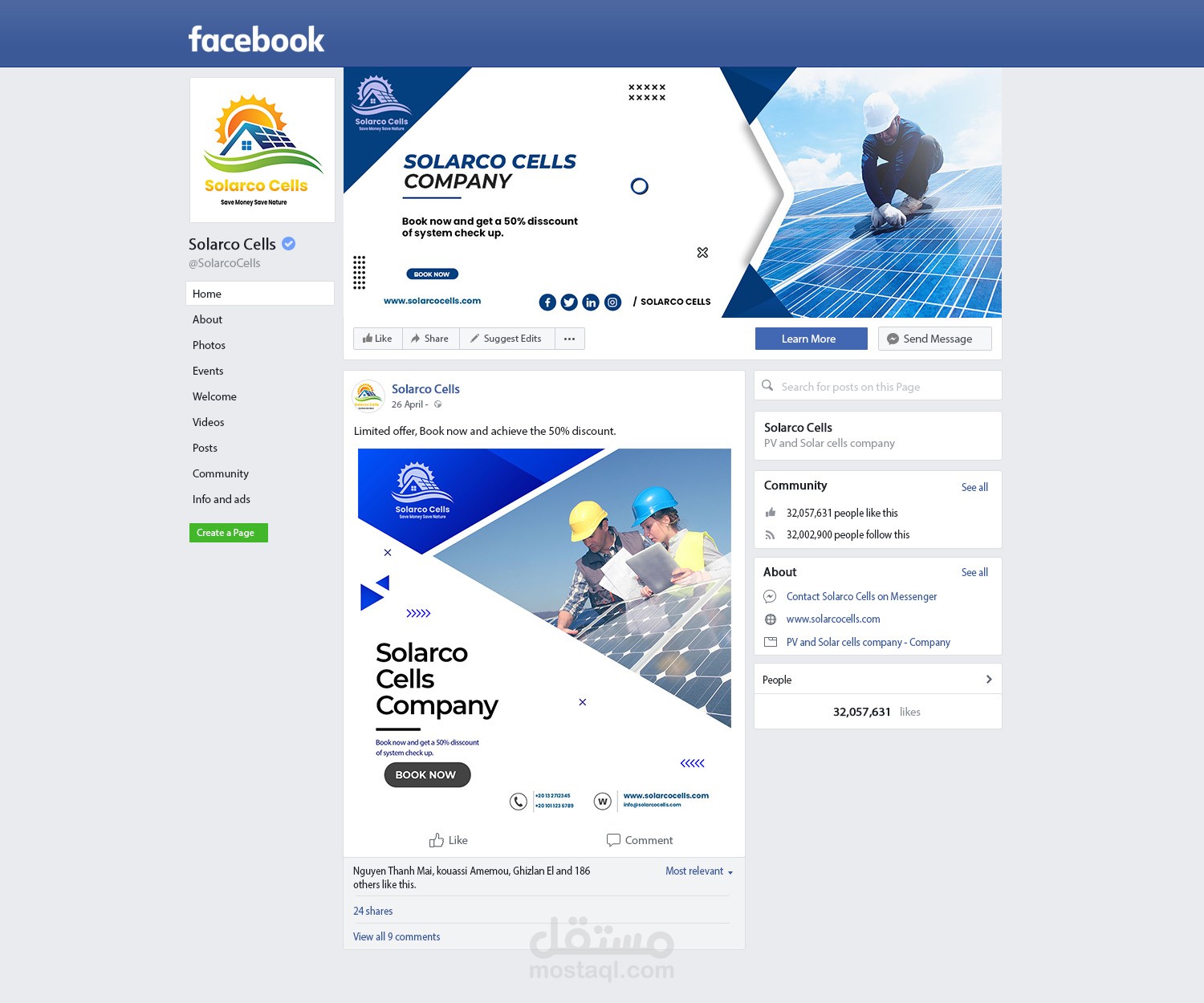 تصميم منشورات وكفرات صفحات مواقع التواصل