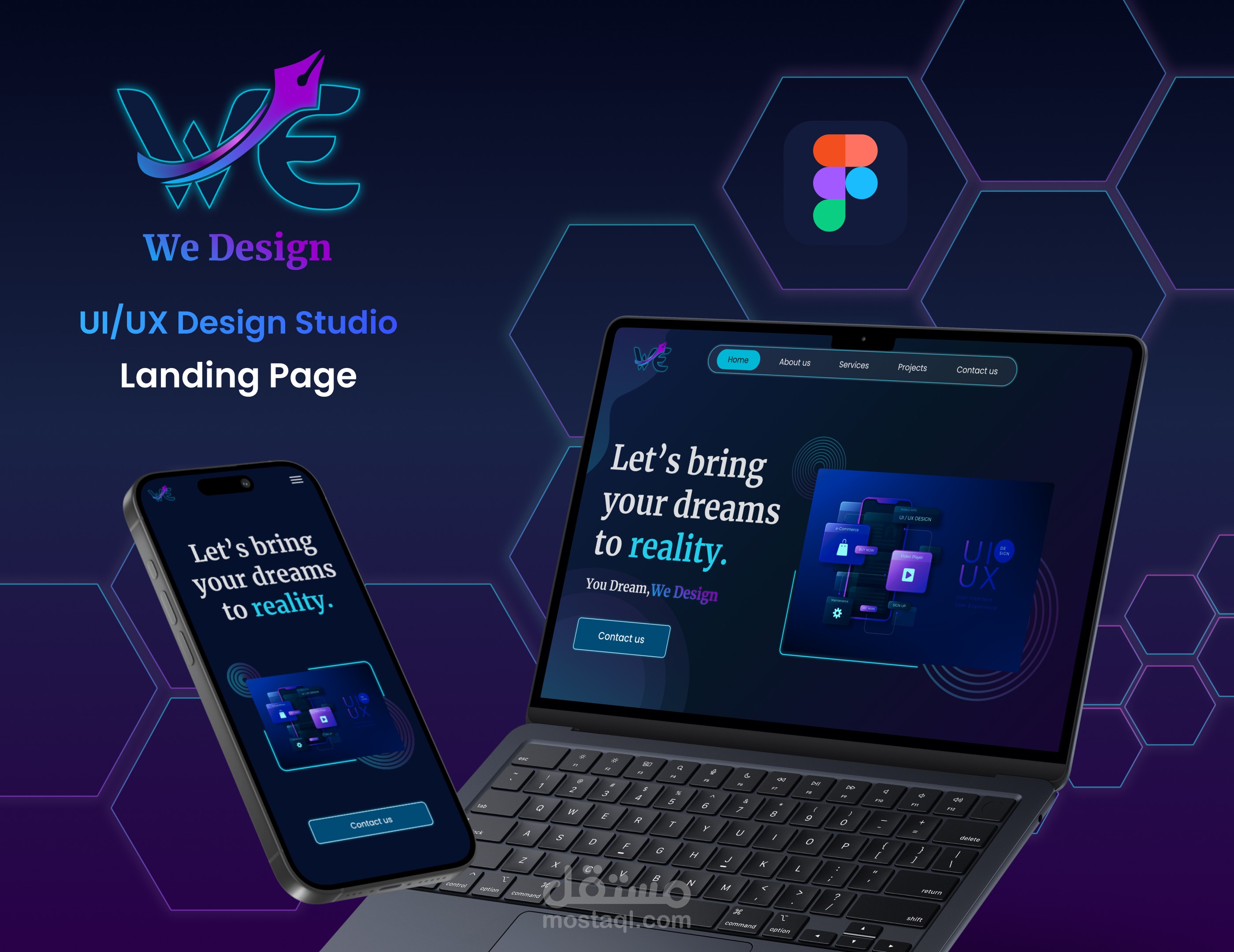 Landing page for design studio