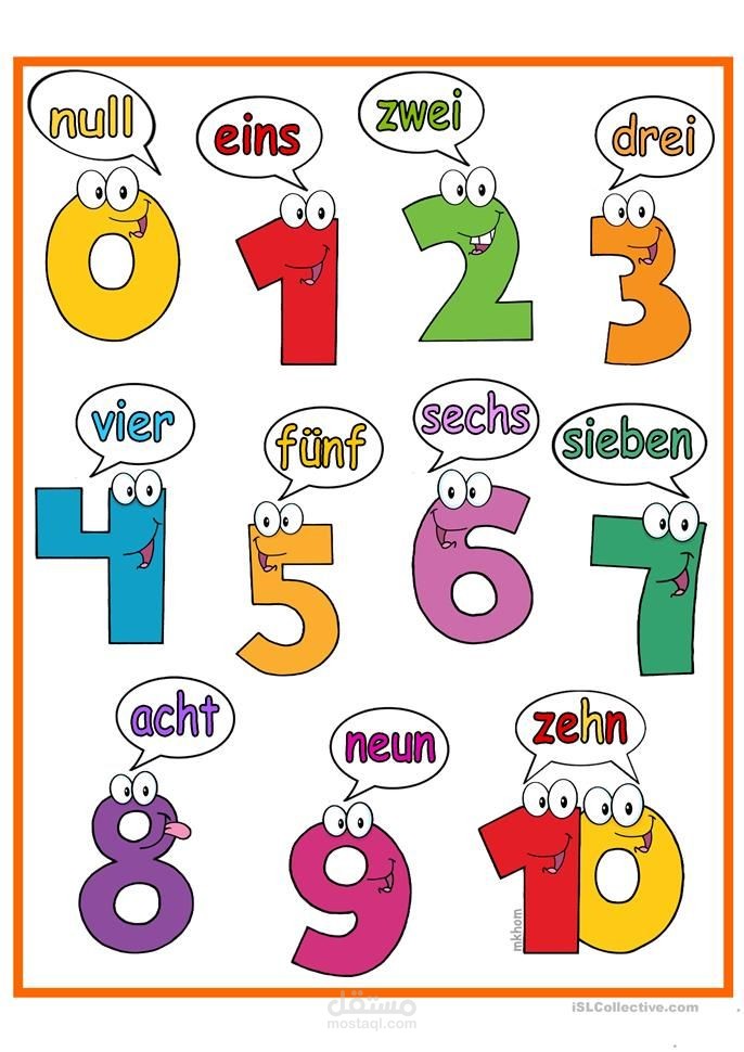 Die Zahlen auf Deutsch  / Numbers in German/  الأرقام باللغة الألمانية