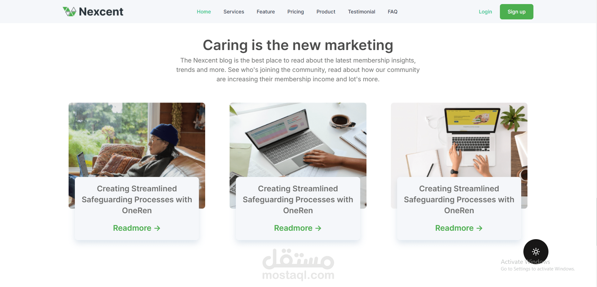 react tailwind landing page