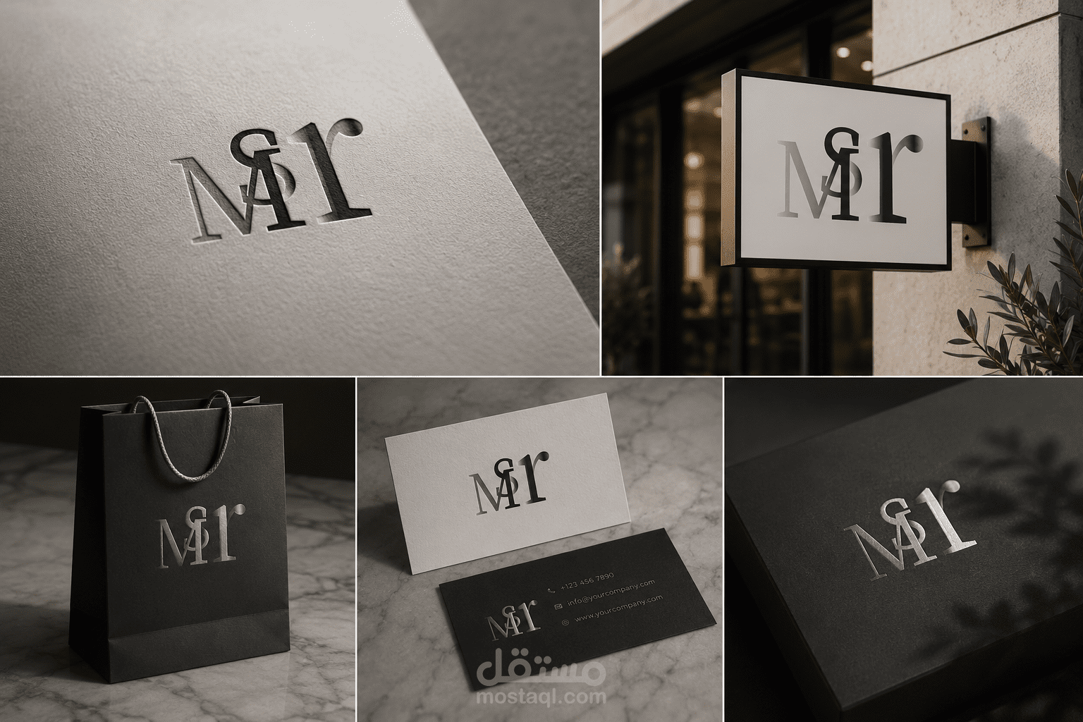 تصميم شعار مونوغرام (Monogram) تيبوغرافي.