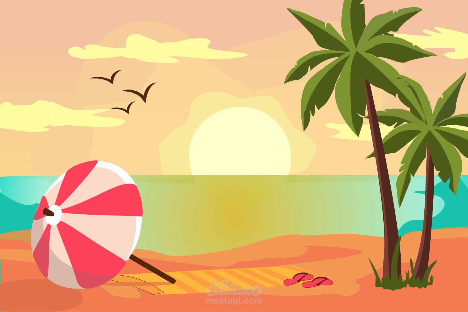 تصميم صورة  2D لشاطئ البحر