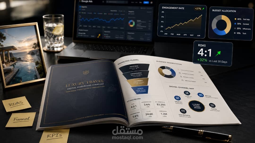 استراتيجية تسويق رقمي متكاملة لمنصة سياحية ذكية