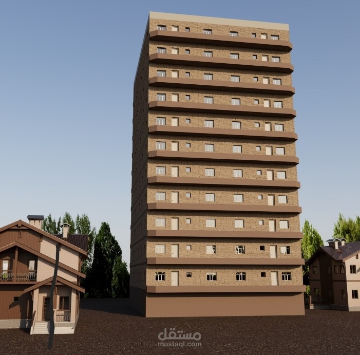 تصميم خارجي لبناء بسيط