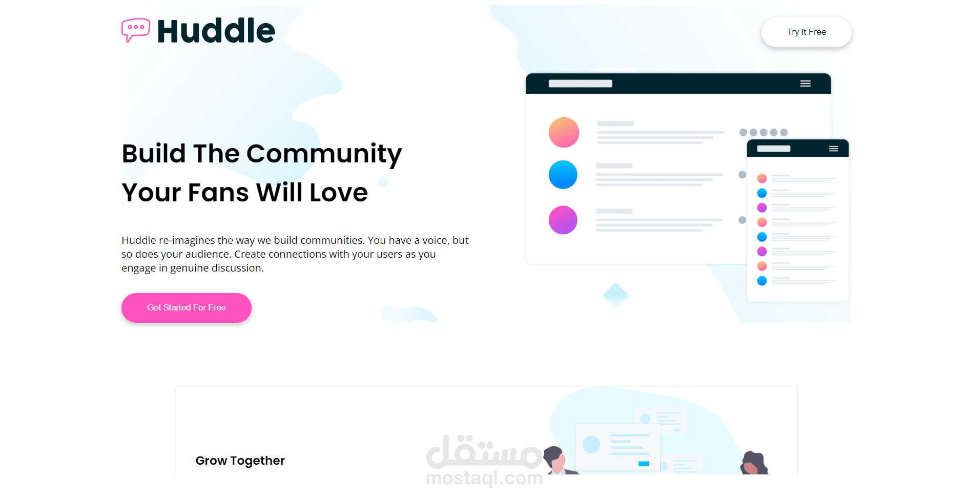 Huddle Website Landing Page