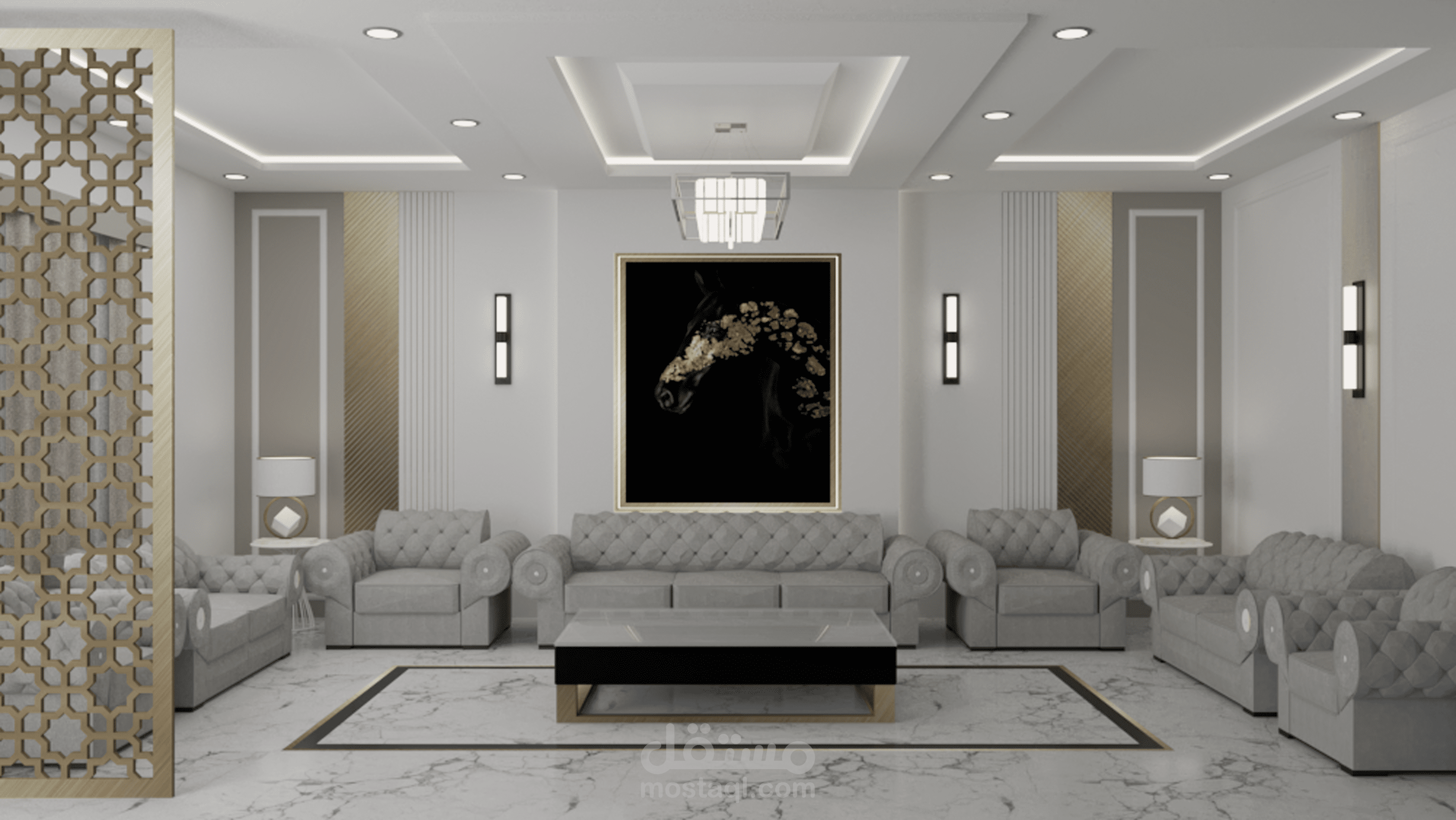 تصميمي لصالة استقبال  مودرن