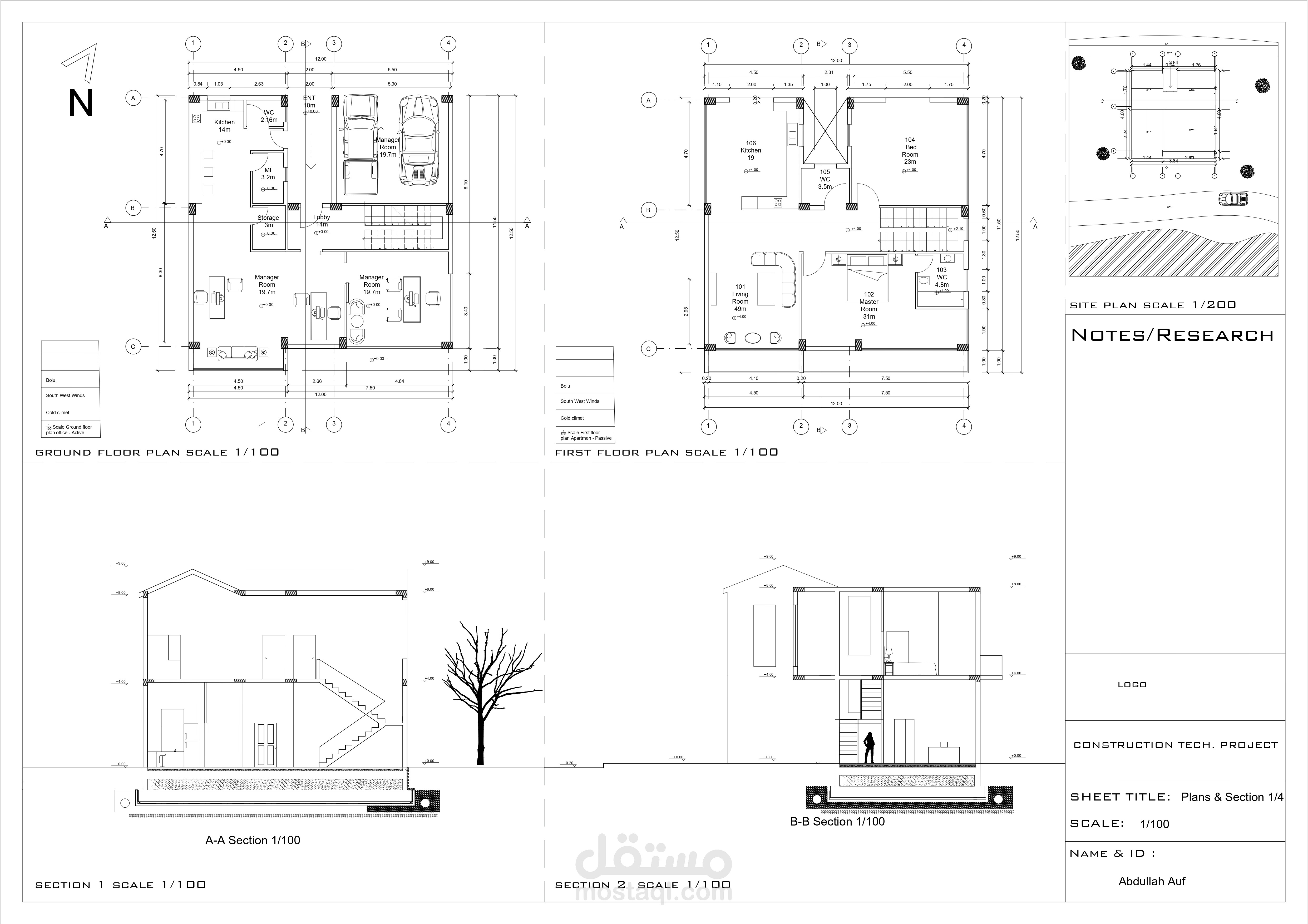 تصميم مبنى سكني وإداري مشترك - Mixed-Use Building: Residential & Office Design