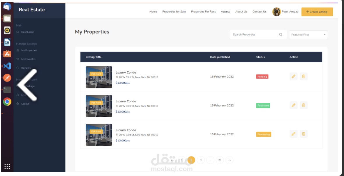 Real estate web app