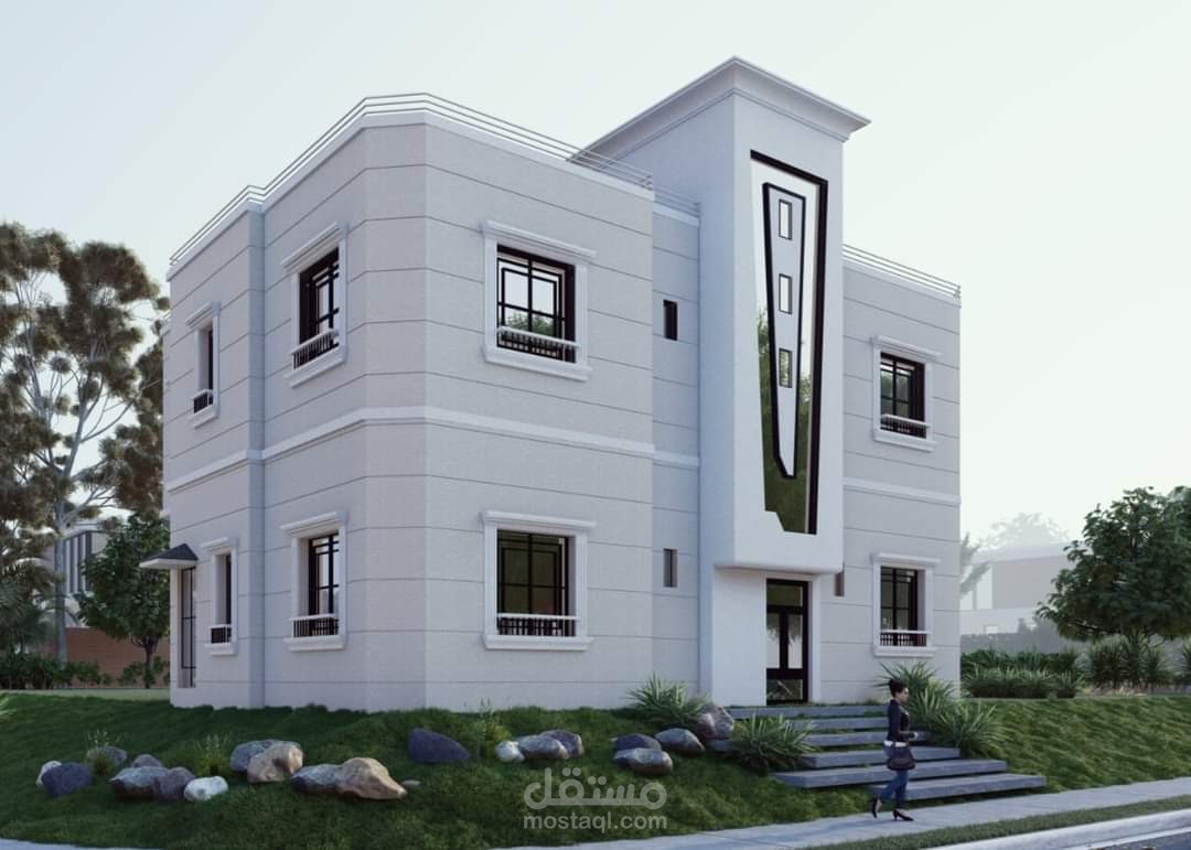 تصميم فيلا سكنية في فلسطين تحمل معاني جمال بساطة التصميم