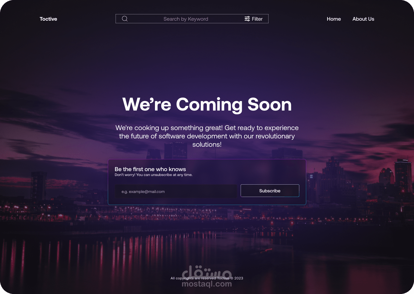 Toctive Responsive Website.