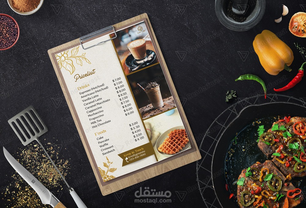 تصميم منيو كافية