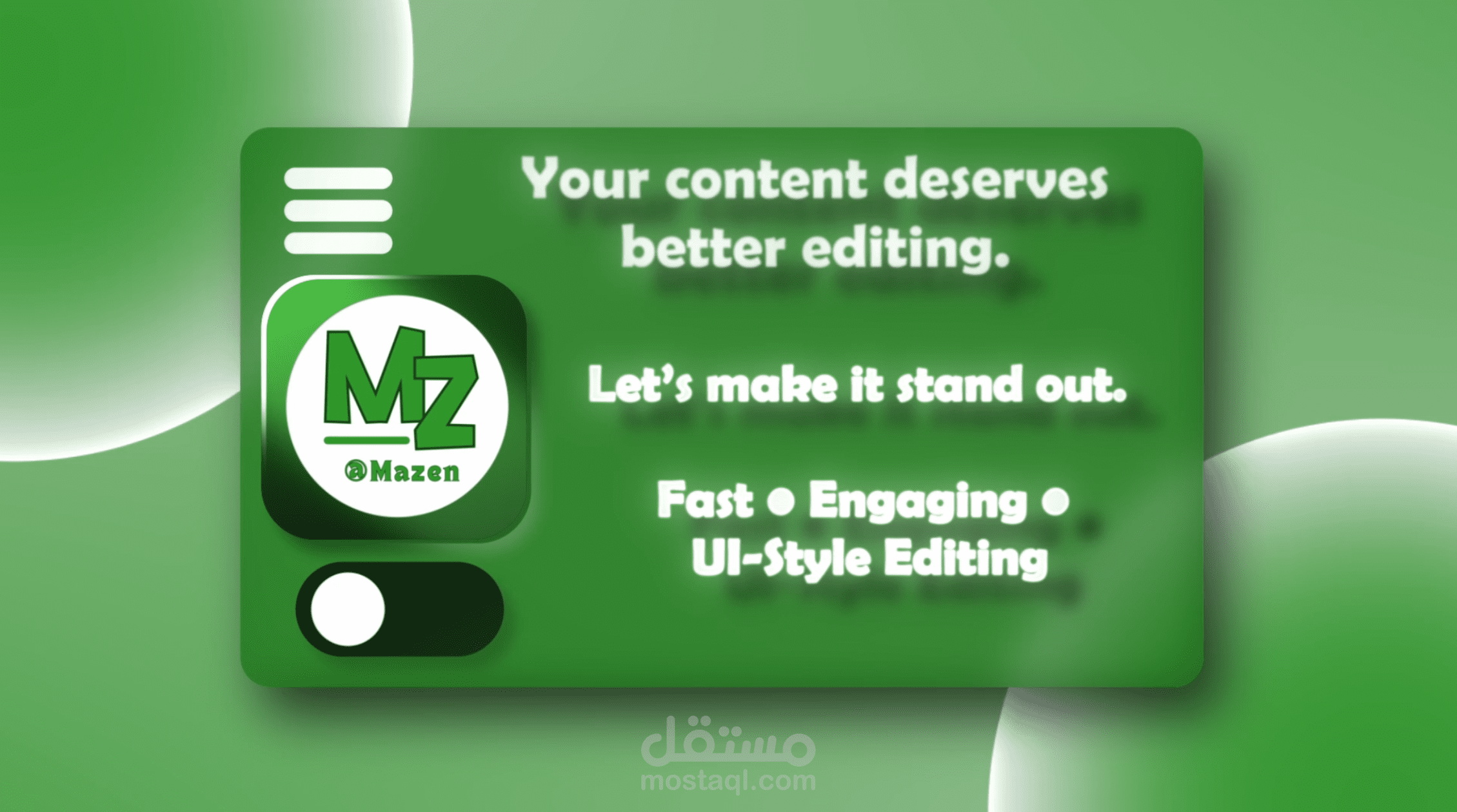 Video editing / UI Animation 5-25 seconds للاعلانات و البرامج