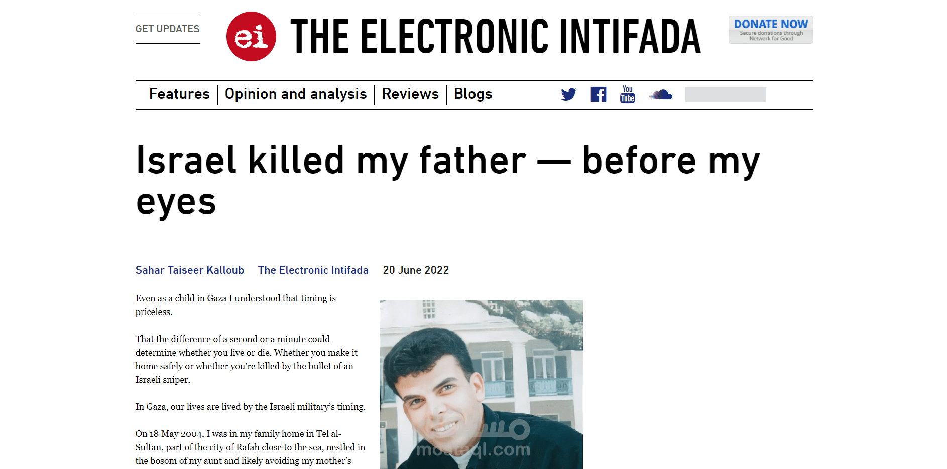 Israel killed my father — before my eyes