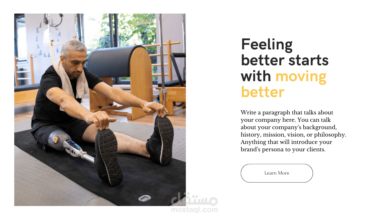 Website design for online training and sports